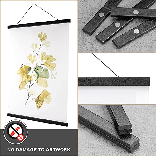 WITCOLOR Magnetic Poster Hanger Frame 28x22 28x20 28x40 Poster Frame 28 Inch Wide 1 Pack Magnetic Hanging Frame Black Wood 28" Wide Magnetic Poster Hanger Picture Frame - color: Teak Black, size: 28 Inch