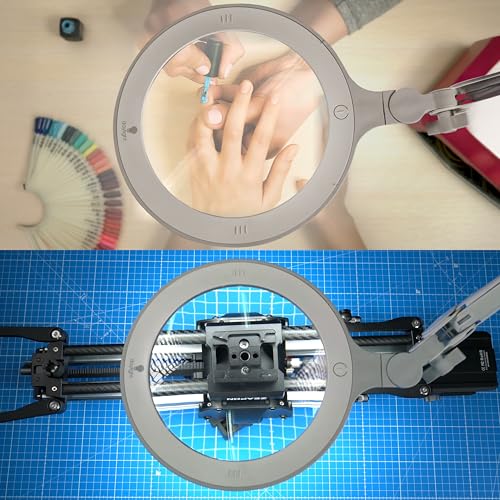 Omega 7 LED Magnifying Lamp – 7" Acrylic Lens, 3 Diopter (1.75X) Magnification, 6,300 Lux at 6”, 4 Brightness Levels, Adjustable Arm, Professional-Grade Light for Precision Tasks - style: Omega 7