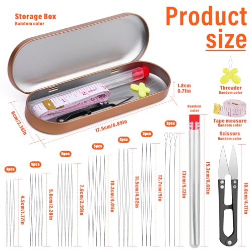 GarfxG 32 PCS Beading Needles Set, Big Eye Twisted Beading Needles - style: 32 PCS