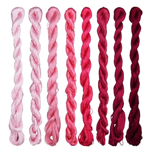 Natural 100% Silk Thread, Handmade Embroidery Thread Silk Floss 8 Colors 110m Each (09) - color: 09