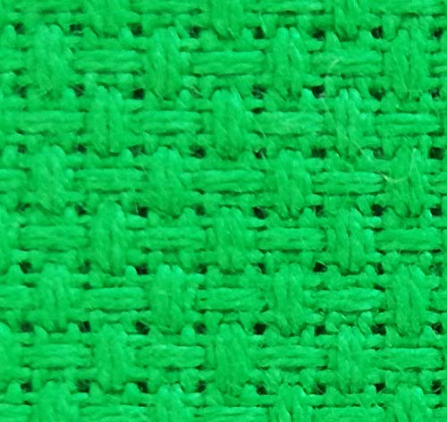 KCS 59" x 1 Yard 14ct Counted Cotton Aida Cloth Cross Stitch Fabric (Green) - color: Green