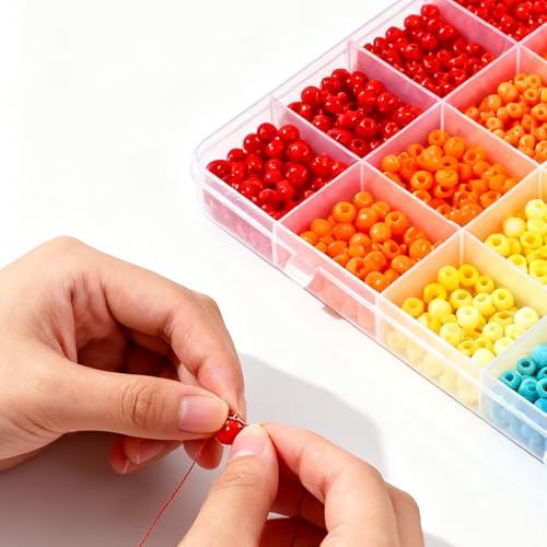 MAHIONG 20PCS 28 Grids Clear Plastic Organizer Box with Fixed Dividers for Beads, Fishing Tackles & Small Parts Storage (7.9x6.2x1.2in)