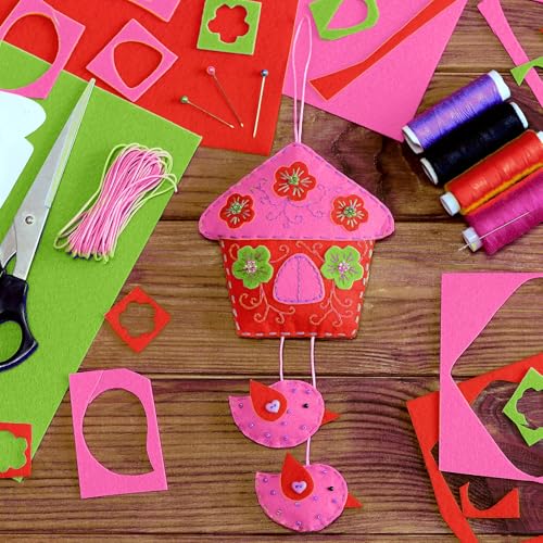 NEBURORA 20 Pcs 2mm Thick Stiff Felt Sheets for Crafts Sewing(Dark Colors) - color: Red,hot Pink,purple,green,royal Blue