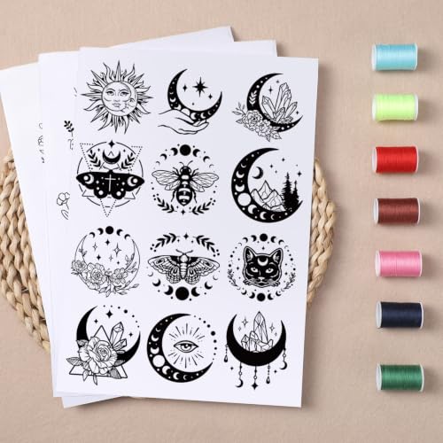 VISSTREE Water Soluble Embroidery Patterns, Mystery Stick and Stitch Paper - size: Mystery