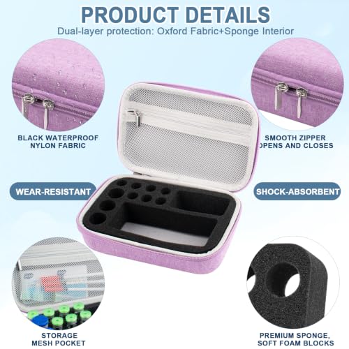 Purple Peptide Case for Fridge, 10+1 Slots Insulin Vials Protector Organize - color: Purple - 6x3ml+3x10ml+30ml
