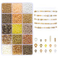 Gold Seed Beads for Jewelry Making Glass Bugle Beads for DIY Craft - color: Gold