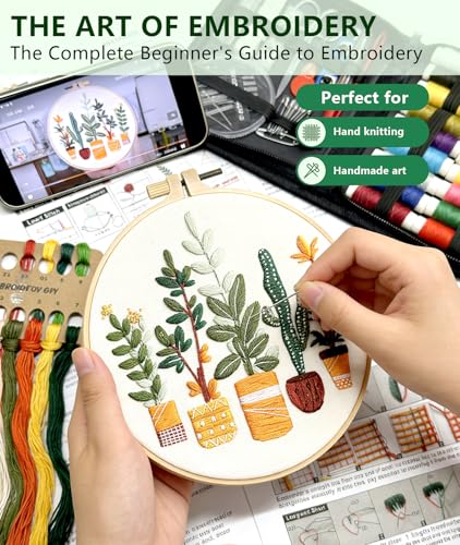 Irosiy Embroidery Starter Kit, 4 Pre-Printed DIY Craft Patterns