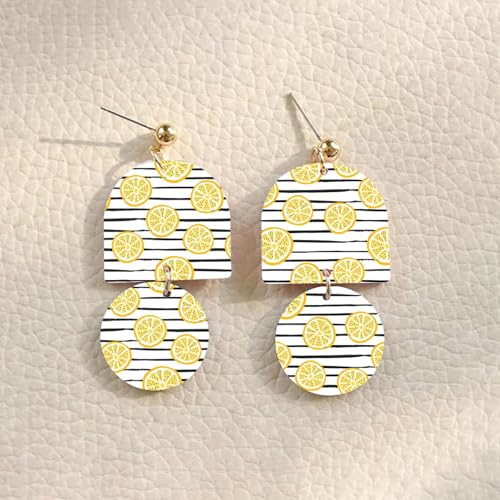 Polymer Clay Transfer Paper, 10 Pcs Lemon Pattern Shape Water Soluble Transfer Sheet for Polymer Clay Earrings Jewelry Making Disposable Stickers DIY Crafts 5.82X3.93 inch - color: Lemon