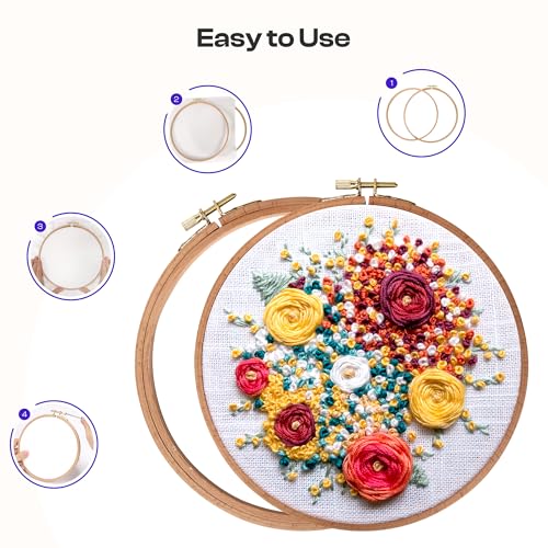 Caydo 3 Pieces Beech Wood Embroidery Hoops Set, 7 Inch to 9 Inch - style: 7-9 Inch