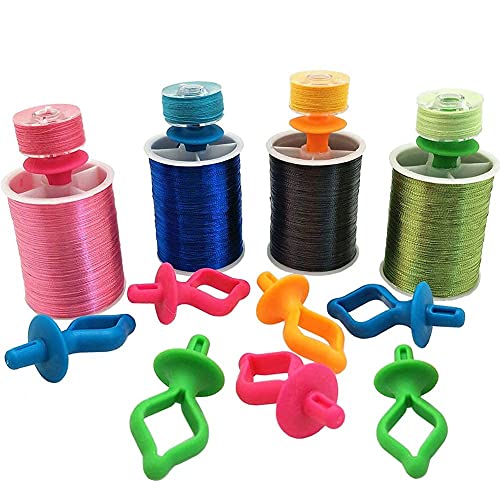 Fbshicung 100 Pieces Bobbin Holder, Thread Spool Holder Stack Bobbins on Top of Thread Spools for Type A& L and M Bobbins for Embroidery, Quilting & Sewing