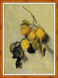 IUHUI 14 Count Stamped Cross Stitch Kits for Beginners Adults, Branch of Lemons of Claude Monet Pre-Printed DIY 14ct Embroidery Sewing Starter Kit Needlework Easy Patterns Famous Paintings - color: Branch of Lemons