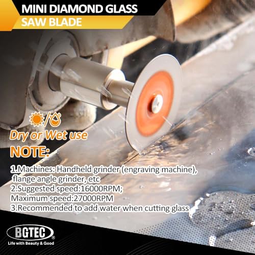 BGTEC Diamond Mini Glass Cutting Saw Blade 5PCS 2" Tile Cutter - size: 50MM*5