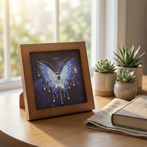 Bead Embroidery Kit for Adults with Instructions Video and Gift Box - color: Blue-Intermediate