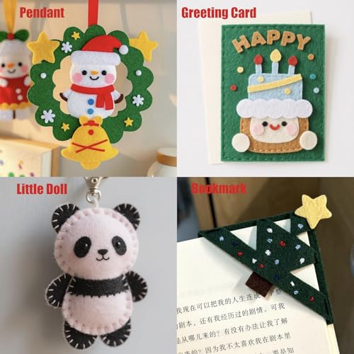 60 PCS Felt Fabric Sheets Craft Kit, Thick Nonwoven Felt, for Crafts