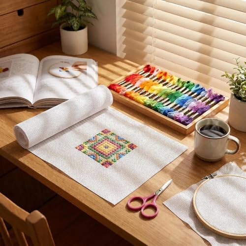 13 Mesh Needlepoint Canvas 20×18 Inch White Cotton Blank Canvas