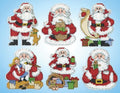 Santa Counted Cross Stitch Ornament Kit - Set/6