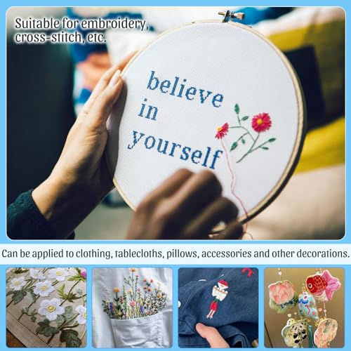 ZXIIXZ 72 Pcs Cross Stitch Supplies, Embroidery Kit for Beginners