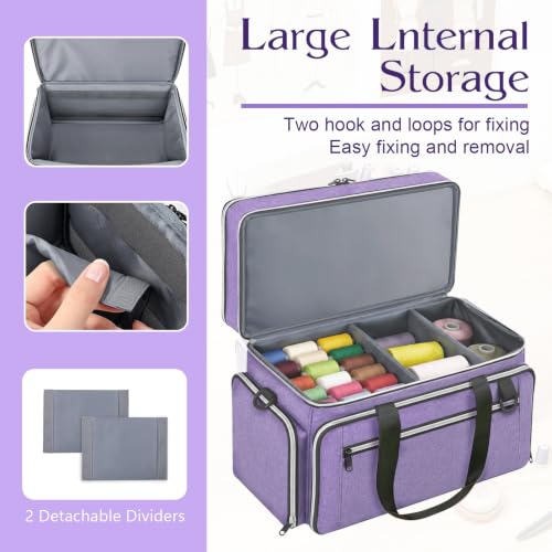 Anitor Sewing Supplies Organizer, Double Layer Sewing Storage Organizer - color: Purple, size: Large