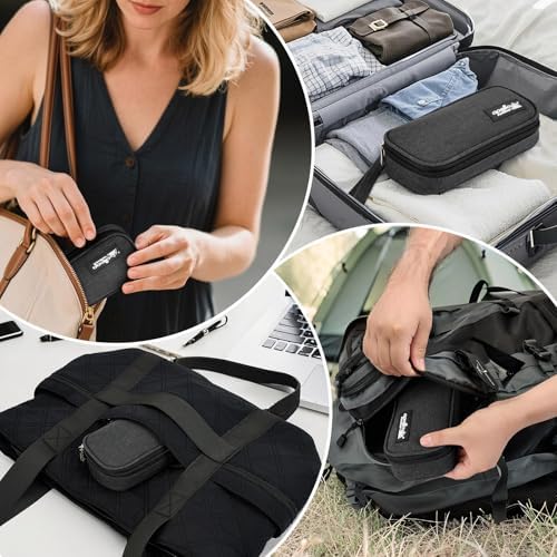 apollo walker Insulin Cooler Travel Case with Ice Packs and Insulation - color: Black, size: Small