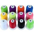 New brothread Multi-Purpose 100% Mercerized Cotton Threads-12 Bright Colors - color: 12 Bright Colors