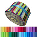 100% Cotton Jelly Roll Fabric Strips for Quilting and Sewing-40 PCS Solid - color: 40 Solid