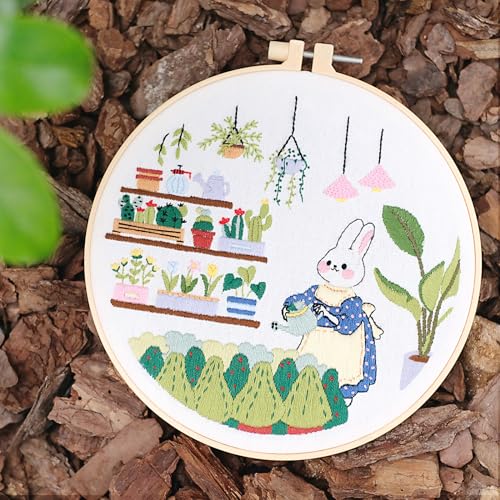 HAND U JOURNEY Embroidery Kit, 3Pcs,7.8" Original Cartoon Design - color: Carton Design