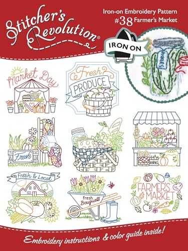Stitcher's Revolution Farmer’s Market Stitcher’s Revolution Iron on transfers for Embroidery white