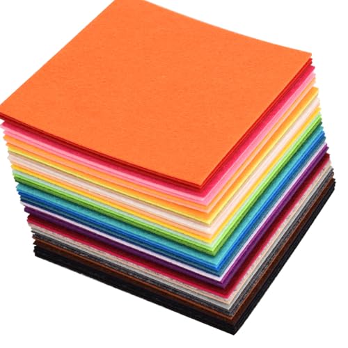Craft 40pcs 4"x4" Felt Fabric Sheets for DIY Color Felt Cloth Projects