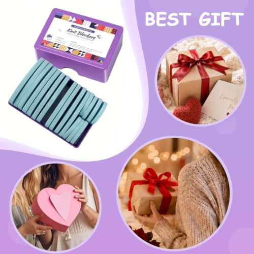 20Pcs Knit Blockers Pins Kit, Knit Blocking Combs for Crochet Knitting Blocking Board Mats, Crochet Blocking Pins for Crochet Projects Sewing Lace Needlework Projects Tool-Blue - color: Blue