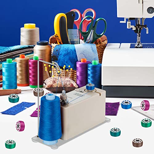 Automatic Bobbin Winder for Sewing, Portable Bobbin Winder Machine Electrical Fast with Thread Guide, Spool Stand, Mounting Plate for Domestic and Industrial Sewing Machines - color: bobbin winder with digital display