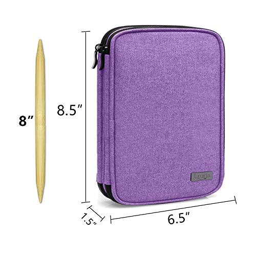 LUXJA 8 Inches Knitting Needles Storage Case, Purple