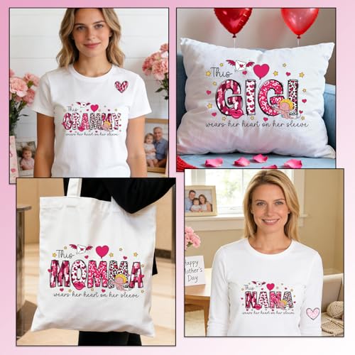 Rngmsi Dtf Transfers Ready to Press - 20 Pcs Mother's Day Iron on Patches for T-Shirts, Mama Iron on Stickers Heat Transfer Vinyl Decals for DIY Fabric Clothes Decor - style: Mother'sDay