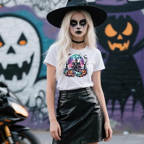 Halloween Skull Iron on Transfers - 20Pcs Dtf Transfers Ready to Press, Spooky Season Skeleton Iron on Decals Patches for Tshirts, Halloween Pumpkin Heat Stickers for DIY Jeans Hoodies - color: Halloween Skull951