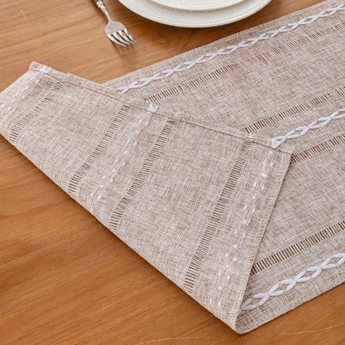 Rustic Linen Table Runner, Brown Table Runners 108 inches Long - color: Brown, size: 13×108 Inch