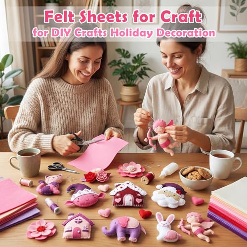Tegeme 100 Pcs 8 x 12 Inches Felt Sheet for Craft Thin, Red Series - color: Red Series
