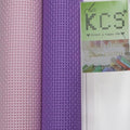 KCS 2 pc of 15" x 18"(38cmx45cm) Counted Cross Stitch Cotton Aida Cloth Needlework Fabric Box (Lavender+Pink, 11CT) - color: Lavender+pink, size: 11CT