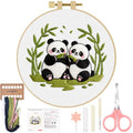 ERKOON Embroidery Kit for Beginners Adult, Cross Stitch Set Include Embroidery Cloth Hoop Threads for Craft Lover Hand Stitch with Embroidery Skill Techniques (Panda) - color: Panda