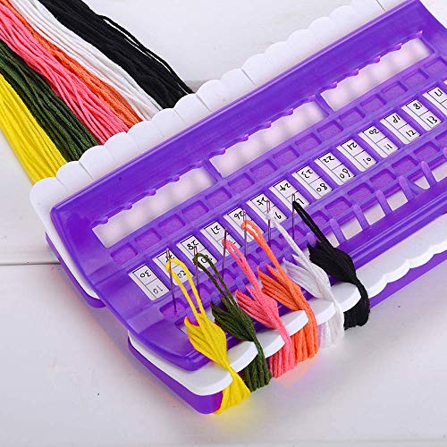 Embroidery Floss Organizer, BENBO Plastic Foam 30 Positions Thread Organizers Cross Stitch Embroidery Kit Tool with 4 Pcs 20 Positions Thread Project Cards, Embroidery Needlework Project Thread Holder