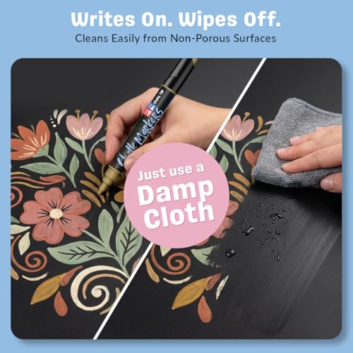 Chalkola 8 Erasable Pastel Dual Tip Chalk Markers for Blackboard Chalkboard - size: Dual Tip - 1mm+5mm
