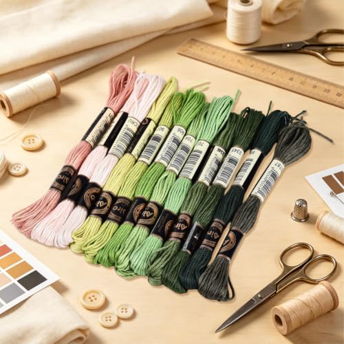 12 Skeins 105 Yards Green Friendship Bracelet String for Jewelry - color: Grass Color