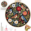 Ohcol Embroidery Kit Beginners Cross Stitch Needlepoint Kits for Adults Needle Point Kits with Hummingbird & Hoop - color: Black - Hummingbird