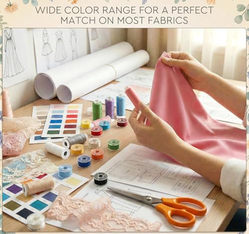 ilauke 72pcs Sewing Thread Bobbins Kit, 36 Color 500 Yard Thread for Sewing - color: 36colors,500yd