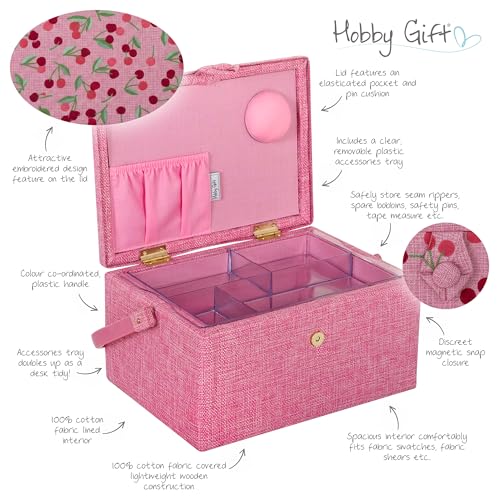 Hobby Gift Medium Sewing Box Organiser - color: Cherries
