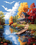 14CT Counted Cross Stitch Kits for Adults Mountain Flowers Stamped Cross Stitch Kits for Adults Clearance (Mountain 7) - color: Mountain 7