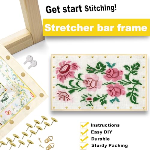 ECOIOU 20 Stretcher Bars 5 Oversize Size for Needlepoint Art - size: OverSize (16"+18"+20"+22"+24")