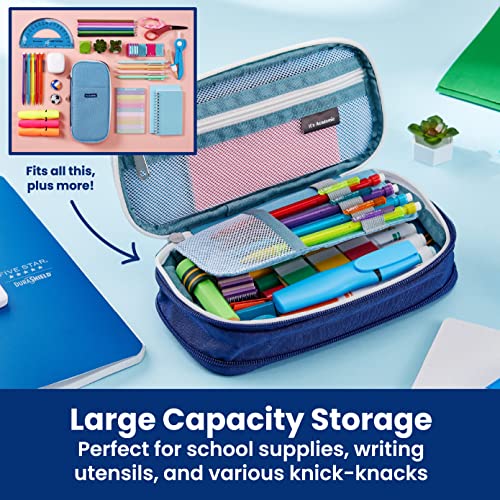 It's Academic Expanding Pencil Case, For Office & School Supplies, Travel Organizer Bag, Compact, High Capacity, Blue - color: Expanding Pencil Case, Light Blue, size: 1 Pack