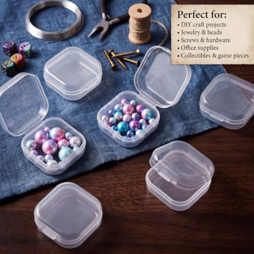 Jetec 6 Pieces Small Clear Plastic Storage Box, 1.4 x 1.4 x 0.7 Inch - size: 1.4 x 1.4 x 0.7 Inch