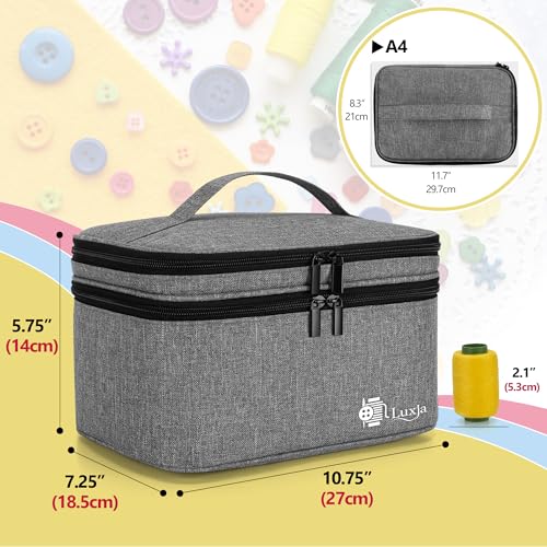 Luxja Double-Layer Large Sewing Organizer, Gray - color: Gray, size: Large