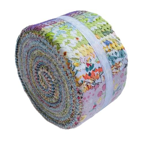 100% Cotton Jelly Roll Fabric Strips for Quilting and Sewing -Flowering - color: Flowering Season