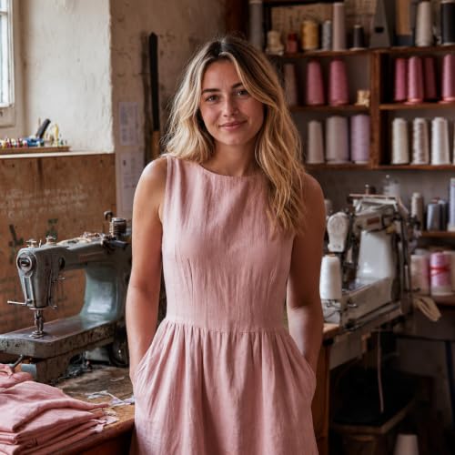 Threadart Indigo Blue Linen Fabric - 3 Yard Cut, 55" Wide - color: Indigo Blue, size: 3 YARDS